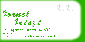 kornel kriszt business card